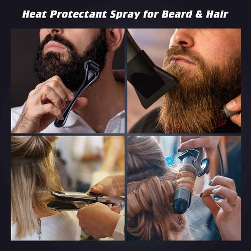 VIKICON Father's Day Gift Set for Men with Beard Hair Straightener & Heat Protectant Spray, Mini & Auto Shut Off Cordless Beard Brush