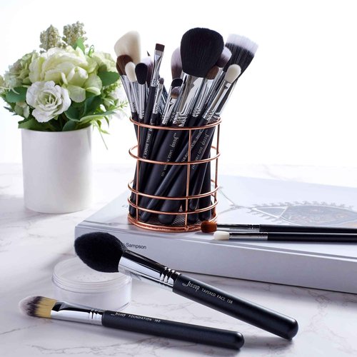Jessup Makeup Brushes Set Professional 27 pcs Brush Makeup Premium Synthetic Foundation Contour Powder Blush Highlighter Eyeshadow Concealer Brow Face Make Up Brushes Tools Black/Silver T133
