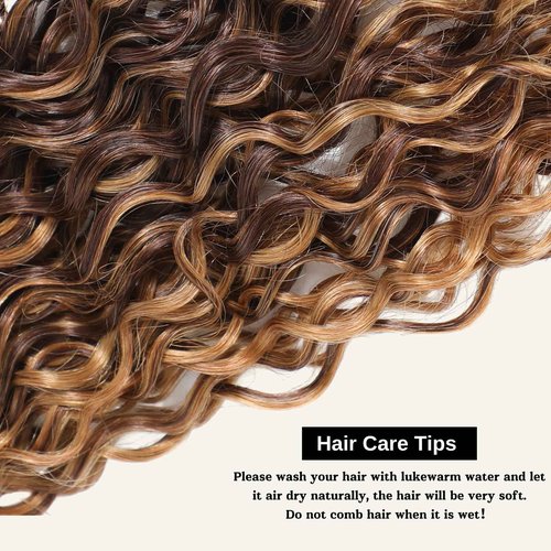 ALHER Water Wave Honey Blonde Highlight 4x4 Closure 18 Inch, 12A P4/27 Honey Brown Ombre Colored Wet and Wavy Free Part Melt 4x4 Lace Closure 100% Virgin Remy Human Hair Pre Plucked with Baby Hair