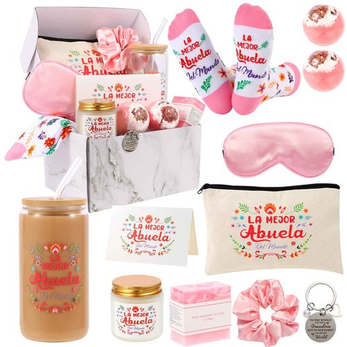 Kolewo4ever 12 Pieces Spanish Grandma Gifts Mothers Day Gifts Birthday Gift for Grandmom from Granddaughter Grandson,Best Grandma Gift for Gigi Grandmother
