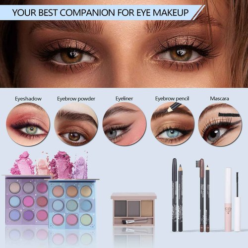 Makeup Kits For Girls Teens, Makeup Gift Set For Women with Eyeshadow Palettes, Brushes, Lip Gloss, Travel Make up Starter Kit For Beginners (C0912)