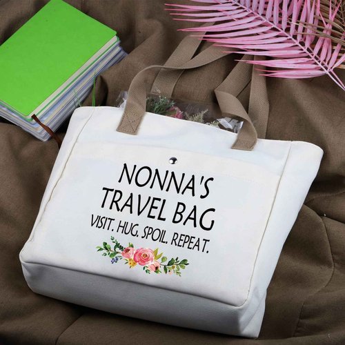 WCGXKO Nonna Gift For Grandma From Grandchildren Nonna Travel Gift Grandmother Tote Bag (NONNA TB)