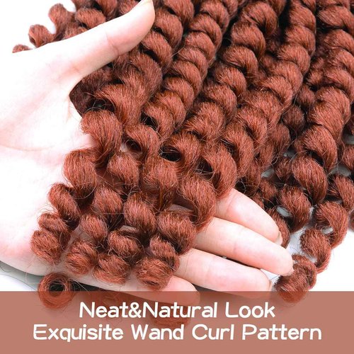 12Inch 5Packs Wand Curl Crochet Hair,Jamaican Bounce Crochet Hair Extensions Crochet Braids Curly Crochet Hair for Women Curly Braiding Hair Extensions(5Packs,90Strands, #350)