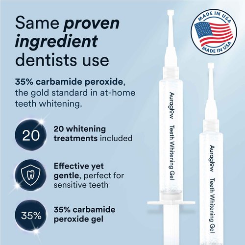 Auraglow Teeth Whitening Kit & Extra Strength Whitening Pen