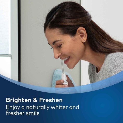 Waterpik Cordless Pulse Rechargeable Portable Water Flosser for Teeth, Gums & Fresh Mint Whitening Refill Tablets (30 Count) – for Use with Waterpik Boost Tip