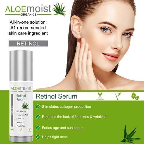 AloeMoist Anti Aging Retinol Cream and 2.5% Retinol Serum for Face