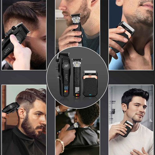 LQT Professional Cordless Hair Clippers for Men, Electric T-Blade Trimmer with LED Display, Long Battery Life, Grooming Kit for Haircuts & Beard Trimming,for Home, Barber, Travel