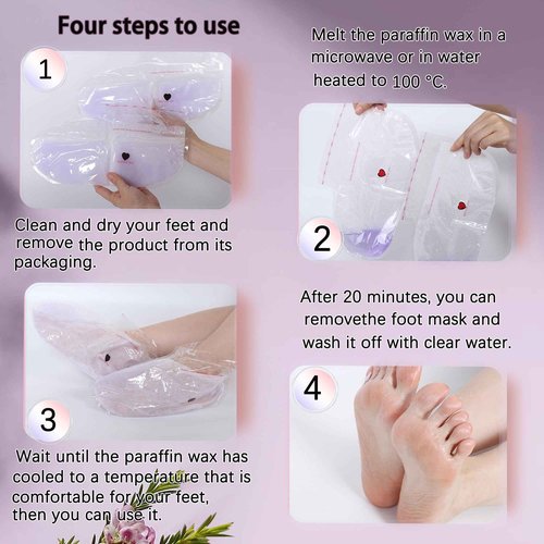 BACTIBLAST Paraffin Wax Gloves,Paraffin Hand & Foot Treatments and Booties Set for Intensive Hydration at Home Or Spa(Lavender) 2 Pair Hand & Foot Wax Gloves