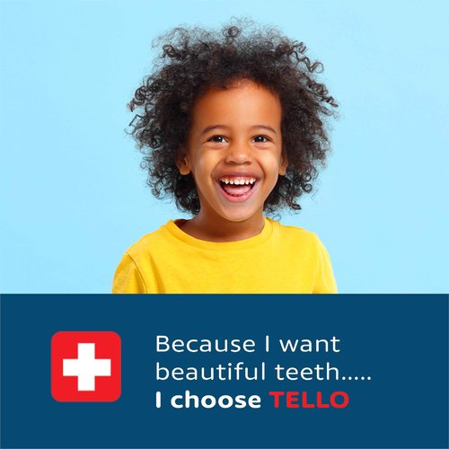 TELLO 10400 Kids Mega Soft Toothbrush for Gentle Cleaning with Ergonomic Handle, Made in Switzerland, Colors Vary, 12-Pack