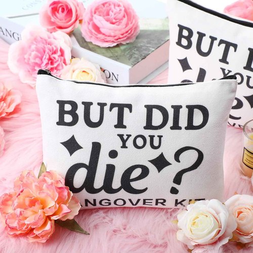 Honeydak 12 Pcs Recovery Kit Bags for Her Bachelor Party Favor Wedding Emergency Kit Makeup Bag for Bride Women Bachelorette Bridal Shower Pouches Decorations Friends Sister Gifts(But Did You Die)
