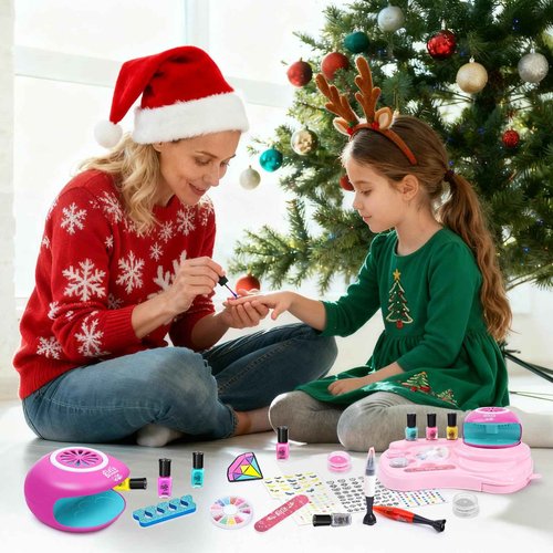 Combaybe Kids Nail Polish Set for Girls - Girl Toys 8-10 - Nail Art Kit for Kids Ages 7-12, Non toxic Nail Polish Kids Nail Kit Girl Stuff for Spa Manicures, Idea Birthday Gift for Girls 8 9 10 12