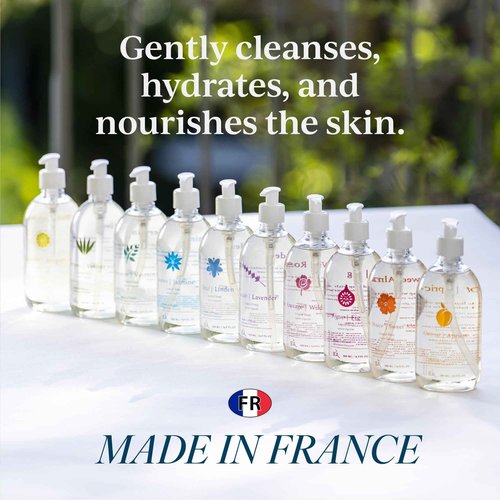 Provence Sante Natural Liquid Soap - Moisturizing Almond Oil Hand Soap with Lemon Vervain Scent - Elegant Pump Dispenser for Kitchen & Bath (16.9 oz)