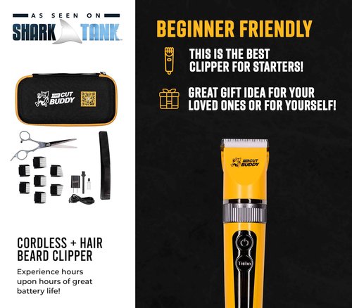 The Cut Buddy Clipper & Grooming Set + Mini Compact Foil Electric Face & Head Shaver for Men