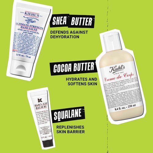 Kiehl's Body Care Gift Set - $73 Value Including Non-Greasy Body Lotion, Moisturizing Hand Lotion, and Hydrating Lip Balm for Hydrated Skin