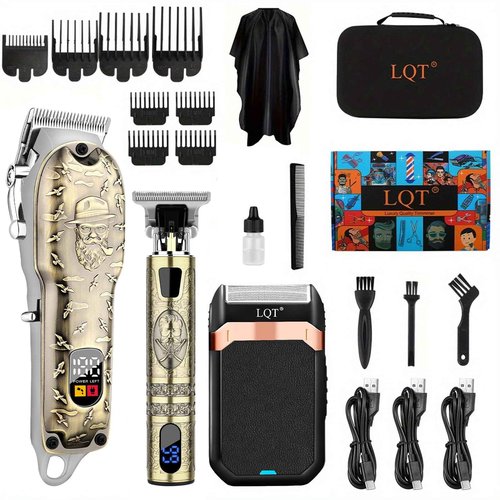 LQT Hair Clippers Set for Men, Hair Clipper Trimmer with LED Display, Professional Cordless Hair Clipper Shaver Beard Trimmer, Hair Cutting Machine for Men, Holiday Gift for Him Father's Day Gift