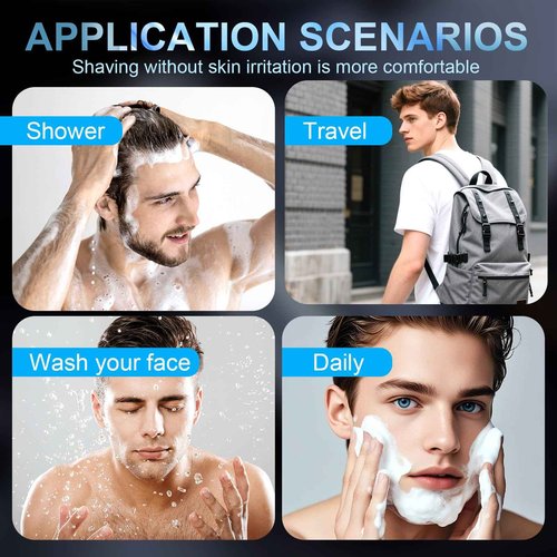 Snapbuy Electric Razor for Men, Waterproof Cordless Shaver with 90-Min Runtime, 4D Floating Head Rotary, Wet & Dry Rechargeable Electrical Shaver LCD Display (Blue)