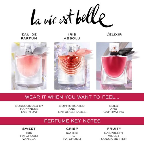 Lancôme La Vie Est Belle Eau de Parfum - Long Lasting Fragrance with Notes of Iris, Earthy Patchouli, Warm Vanilla & Spun Sugar - Floral & Sweet Women's Perfume, 1 Fl Oz