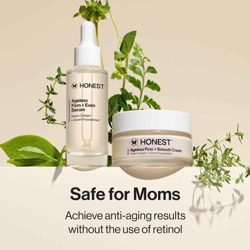 Honest Beauty Fragrance Free Ageless Firming Duo | Powered by Vegan Collagen and Elastin Polypeptides | Firmer, Smoother, More Even Looking Skin | Includes Serum (1 fl oz) and Cream (1.7 fl oz)
