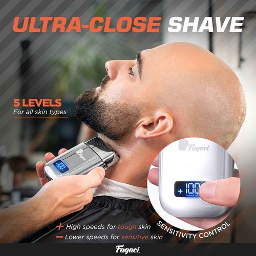 Fagaci 5 Speeds Double Foil Shavers for Men Professional Irritation Free, Close Clean Shaving Foil Razor, Electric Shavers for Men, Maquina de Afeitar para Hombre, Neck Barber Shaver