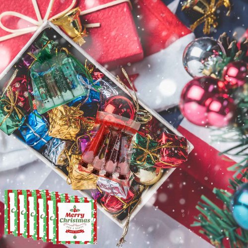 Heigble 36 Set Christmas Hand Cream Gift Set, Including Moisturizing Christmas Hand Lotion, Xmas Lip Balm, Gauze Bags, Thank You Cards Natural Fragrant Xmas Hand Cream with Lip Balm Christmas Gifts