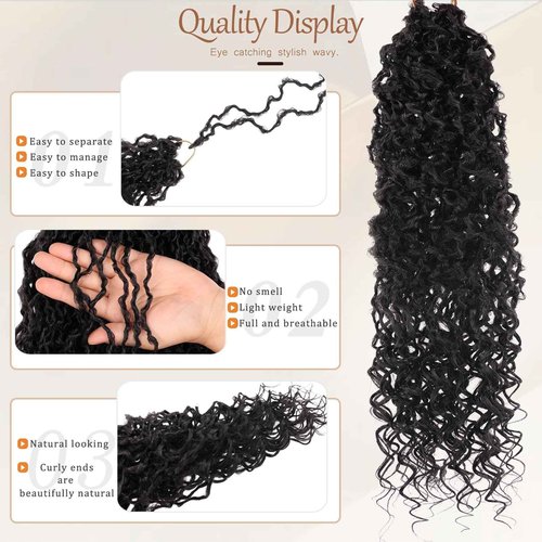 Beverlee Micro Locs Crochet Hair 12 Inch soft locs with curly ends 9 Packs Boho Soft Locs Style Mini Locs Twist Hair Synthetic micro locs extensions goddess Crochet Locs For Black Women