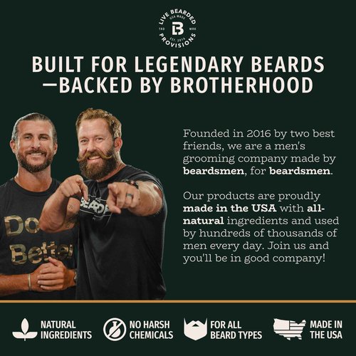 Live Bearded 3-Step Beard Grooming Kit - Wash, Oil and Butter - Made in the USA - All-Natural Ingredients with Shea, Jojoba - Growth Support | Executive Scent - Cedar, Vanilla