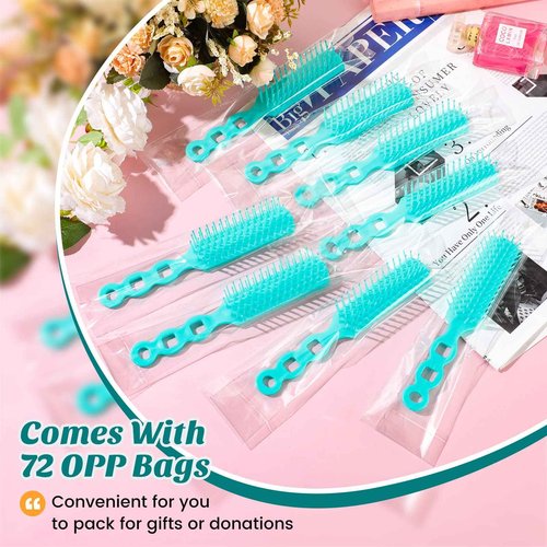 Lauwell 72 Pcs Hair Brushes in Bulk for Homeless, Hair Brush Bulk Nylon Bristles Brush Vent Hair Brush for Curly Wavy Hair Blow Drying Separating Styling Detangling Suitable for Travel Shelter Hotel
