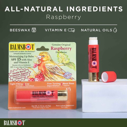 BALMSHOT Lip Balm 4 Pack (Raspberry)