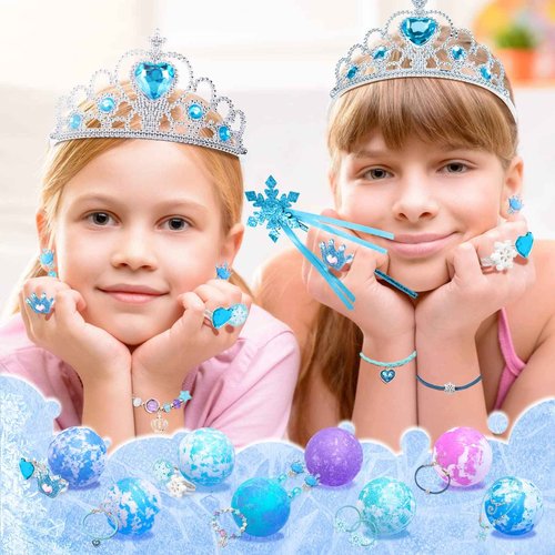 Toylink Kids Bath Bombs for Girls with Surprise Toys Inside, 8 Pack Natural Bath Bombs Handmade Spa Bath Fizzies with Jewelry Set Birthday Christmas Gift