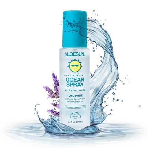 ALOESUN Organic Tanning Travel Size Bundle - Including Organic Coconut Tanning Oil, Ocean Spray, Organic AFTERSUN Spray, and Beach Bag