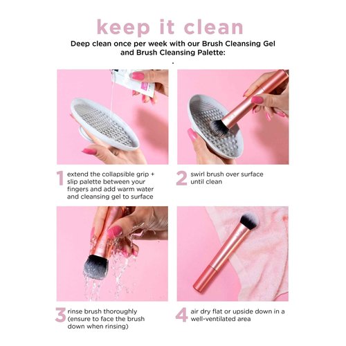 Real Techniques 9 Piece The Wanderer Makeup Brush Set, For Liquid, Cream, & Powder Eyeshadow, Foundation, Concealer, Blush, & Contour, Travel Midi-Size Brushes, Cruelty-Free, Synthetic Bristles