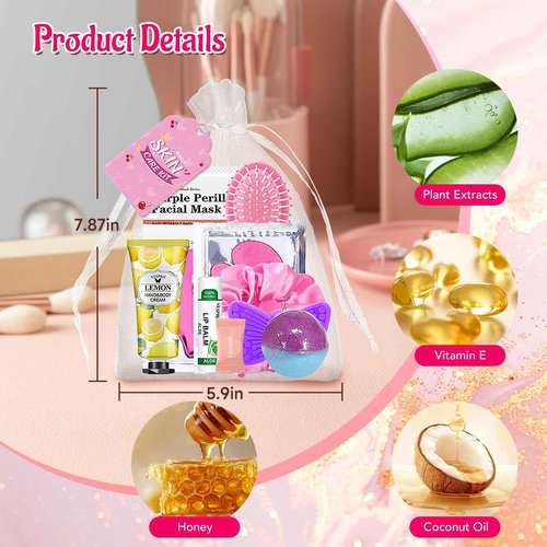 VESPRO 110PCS Spa Party Supplies for Girls Spa Party Favors Include Face Masks Skincare,Hand Cream,Lip Balm,Eye Patches,Lip Mask,mini Hair Brush, Stocking Stuffers for teen Girls，Sleepover Party gifts