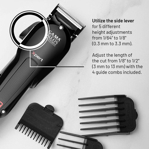 GA.MA Magnetic Clipper Pro 9 Xpert, High-Performance Motor, DLC F-Wedge Blade, Adjustable Taper Lever, 4 Combs