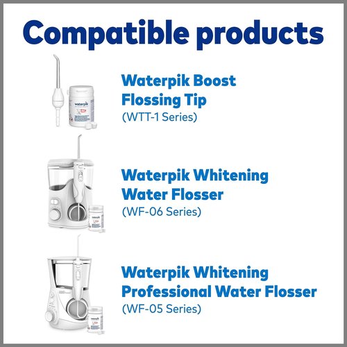 Waterpik Cordless Pulse Rechargeable Portable Water Flosser for Teeth, Gums & Fresh Mint Whitening Refill Tablets (30 Count) – for Use with Waterpik Boost Tip