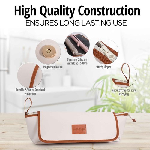Hair Tools Travel Bag with Heat Resistant Mat, Large Hot Tool Organizer Bag, Curling Iron/Flat Iron Travel Case, Carrying Case for Hair Styling Tools, Travel Must Haves, Travel Essentials for Women