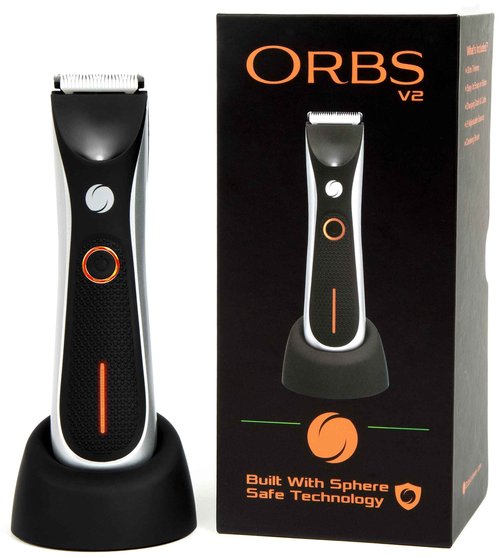 Orbs™ V2 Electric Groin Hair Trimmer for Men w/Two Speeds, Premium Ball & Body Groomer Shaver for Men, Fully Waterproof Mens Trimmer w/Replaceable Ceramic Blade Heads, 90 Min Battery Life