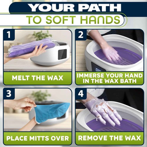 Paraffin Wax Machine for Hand and Feet – Full Set Hand Wax Paraffin Machine 3400ml – Fast Heating, Keep Warm, Adjustable Temperature (Two Modes) for Moisturizing Spa | Soft and Smooth Skin at Home