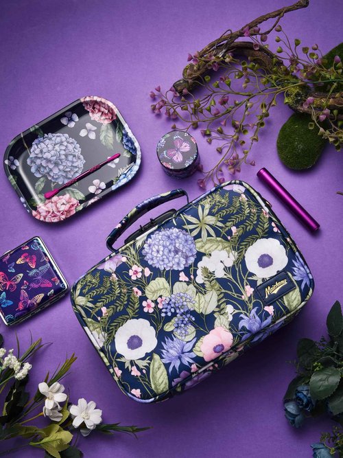 MAICHENG Storage Bag with Combination Lock Large Storage Container Cosmetic File Organizer Case Medicine Lock Box Portable Travel Storage Pouch Halloween Makeup Bag Purple