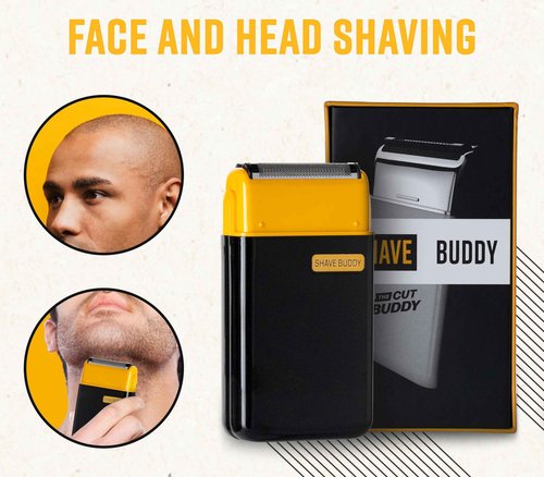 The Cut Buddy Clipper & Grooming Set + Mini Compact Foil Electric Face & Head Shaver for Men
