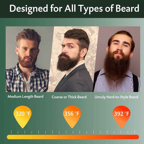 Beard Straightener for Men, Portable Cordless Heated Hair & Beard Straightening Brush with Anti-Scald & Ionic Technology, 3 Temperature Setting Comb for Home Travel