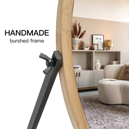 Geloo Vanity Makeup Table Mirror - Desk Mirrors 360 Adjustable Rotation,Wood Framed Small Standing Mirror for Bedroom,Tabletop,Office,Antique,Dresser,Countertop 11.8'' x 7.8''