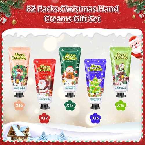 82 Pcs Christmas Hand Cream Gift Set, Bulk Christmas Gifts, Hand Lotion Travel Size,Mini Lotion bulk,Holiday Gifts For Women Coworker, Moisturizing Lotions for Christmas Stocking Stuffers Appreciation