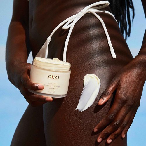 OUAI St. Barts Travel Bundle - Includes Scalp & Body Scrub, Foaming Body Cleanser, and Hydrating Body Cream - Travel Size Hair & Body Care (3 Count, 3.4 Oz/3.4 Oz/3 Oz)