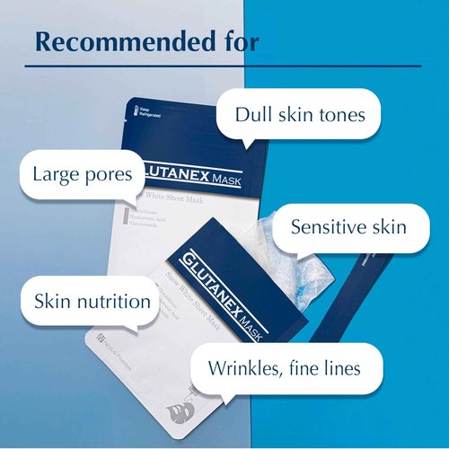 Glutanex Snow White Sheet Mask, 15 Sheets - Made In Korea
