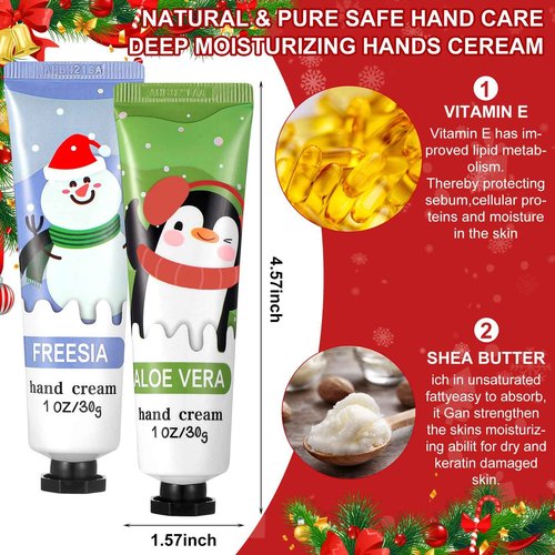 Swiffen 45 Pcs Christmas Hand Cream Gift Set Bulk Mini Hand Lotion Travel Natural Plant Fragrance Moisturizing Cream Dry Cracked for Women Mom Christmas Stocking Stuffers Gift Calendar Advent Favors