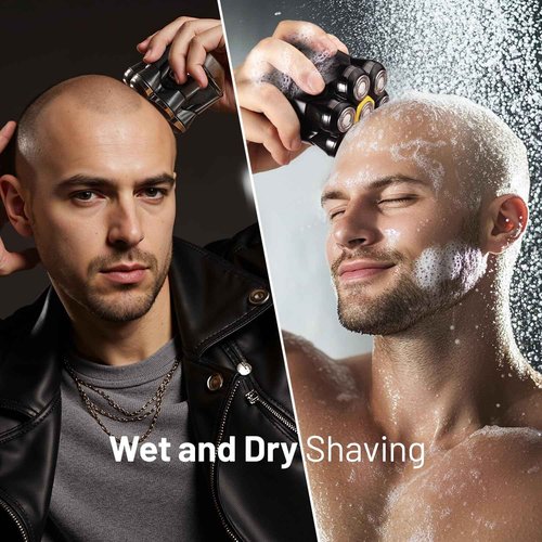 NIWUIO Head Shaver for Bald Men: Electric Bald Razor -IPX7 Wet & Dry Shaving- Ergonomic Grip-7 Floating Heads for Ultimate Comfort - Rechargeable Grooming Kit for Scalp/Face/Beard