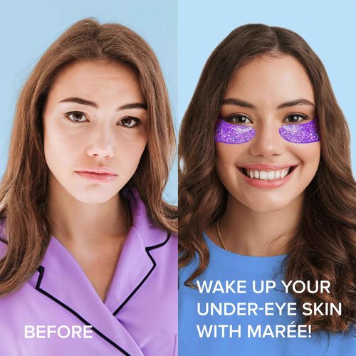 MAREE Bundle - Acne Сlearing Devices, Lip Mask, Under Eye Gels - Green Algae Extract & Tea Tree Oil, Collagen & Hyaluronic Acid - Hydrocolloid Acne Therapy, Mask for Dry Lips, Gels for Puffy Eyes
