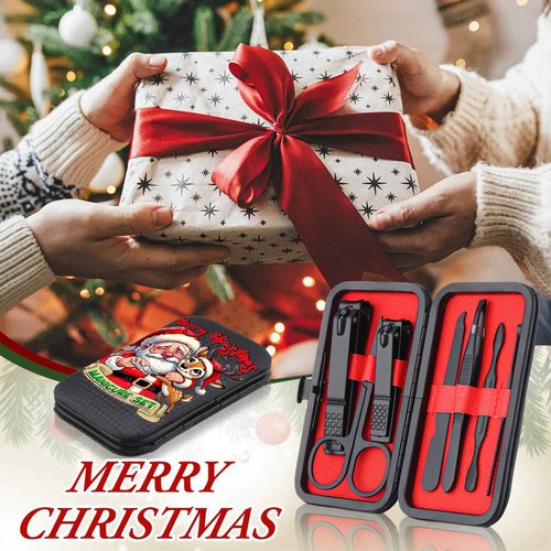 6 Sets Funny Christmas Manicure Sets Bulk Christmas Stocking Stuffers Nail Clipper Kit Funny Xmas Gifts for Men Woman Husband Boyfriend Parent