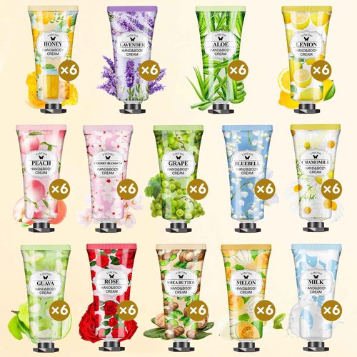 VISCOO 84 Pack Hand Cream Gifts Set for Women, Stocking Stuffers for Women Teengirls, Christmas Gifts, Bulk Gifts, Small Gifts,Mini Moisturizing Hand Lotion Travel Size in Bulk for Dry Cracked Hands