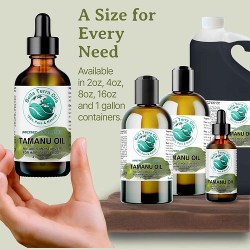 Bella Terra Oils - Organic Tamanu Oil 16 oz - Harness the Power of Nature, Infused with Stearic Acid & Calophyllolide, Perfect Choice for Luxurious Skin Nourishment